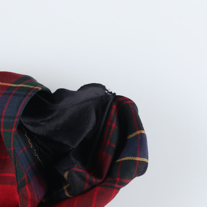 Ralph Lauren LAUREN Check Pattern Wool Maxi A-Line Skirt, Women's Size L (approx.) wool red type Vintage Second Hand