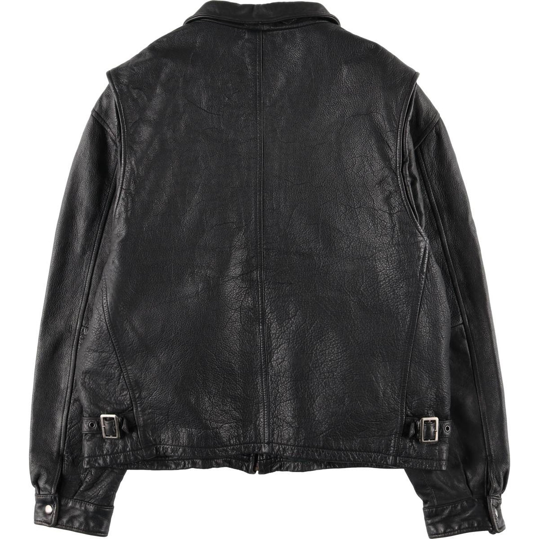 90s-00'S St. John's Bay Swing Top Leather Blouson, Men's Size XL genuine leather black type Vintage Second Hand