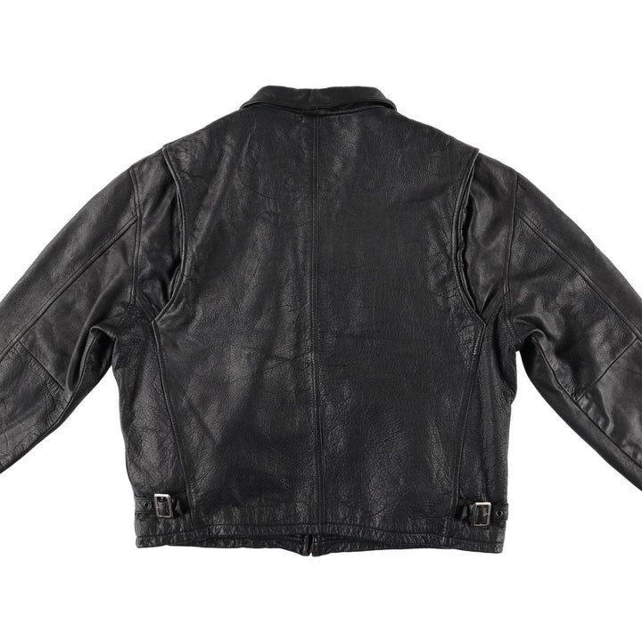 90s-00'S St. John's Bay Swing Top Leather Blouson, Men's Size XL genuine leather black type Vintage Second Hand