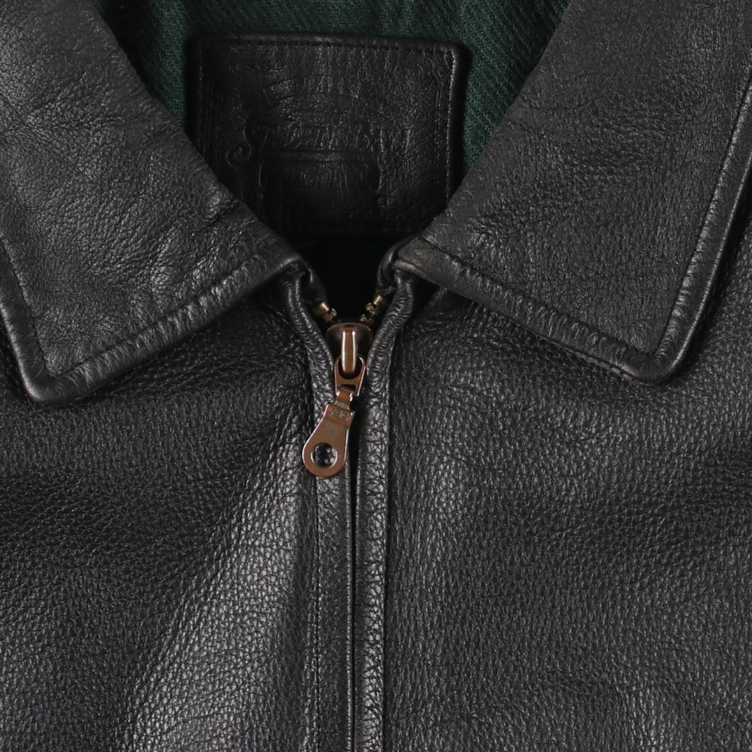 90s-00'S St. John's Bay Swing Top Leather Blouson, Men's Size XL genuine leather black type Vintage Second Hand