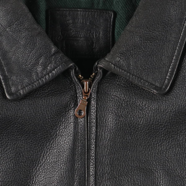 90s-00'S St. John's Bay Swing Top Leather Blouson, Men's Size XL genuine leather black type Vintage Second Hand