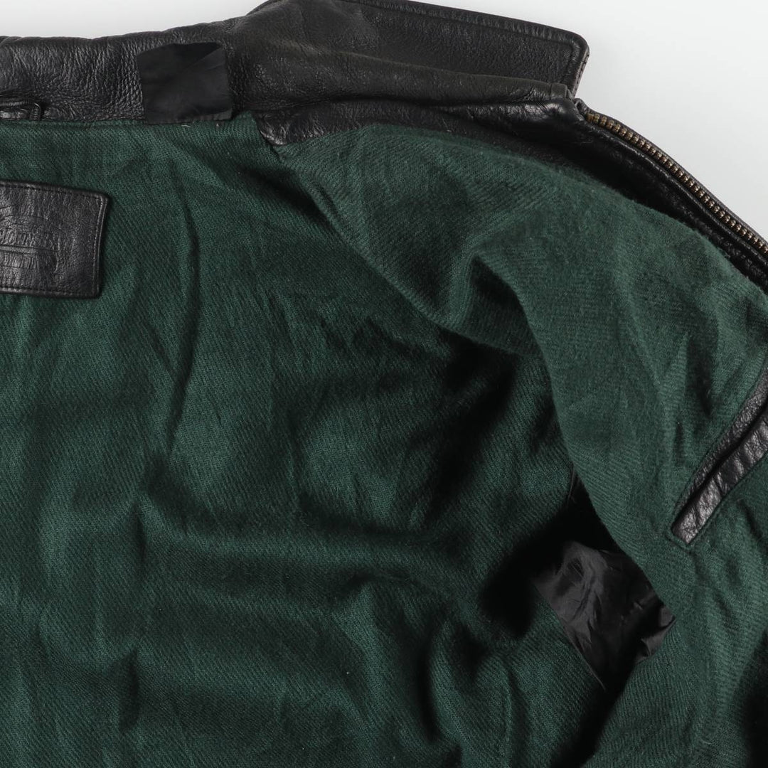 90s-00'S St. John's Bay Swing Top Leather Blouson, Men's Size XL genuine leather black type Vintage Second Hand