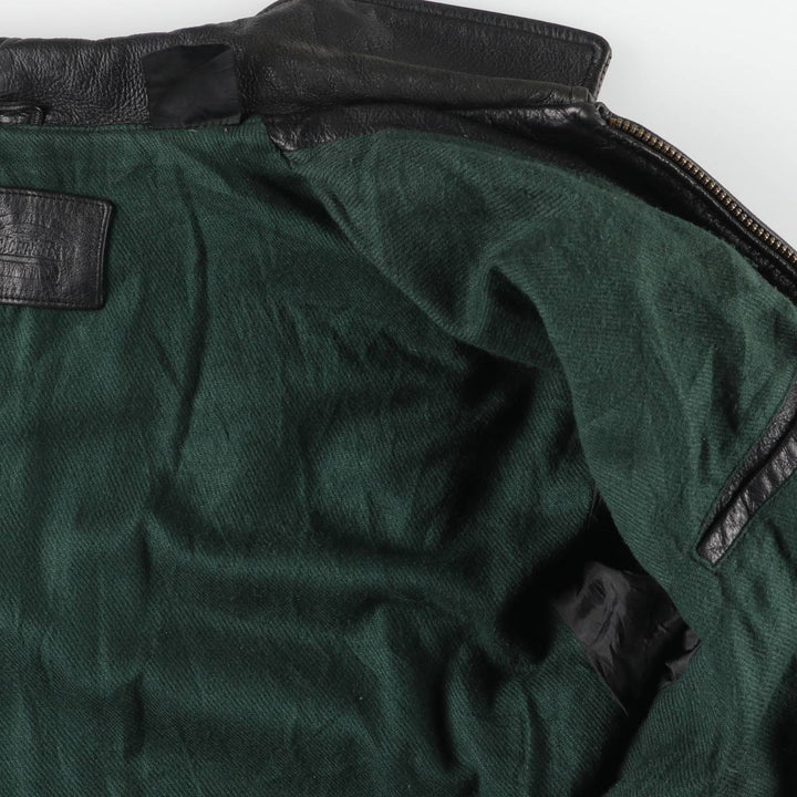 90s-00'S St. John's Bay Swing Top Leather Blouson, Men's Size XL genuine leather black type Vintage Second Hand