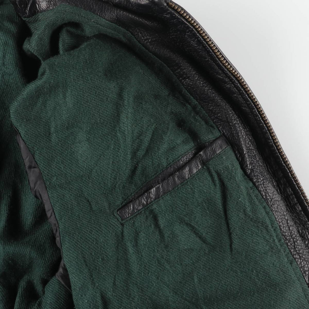 90s-00'S St. John's Bay Swing Top Leather Blouson, Men's Size XL genuine leather black type Vintage Second Hand