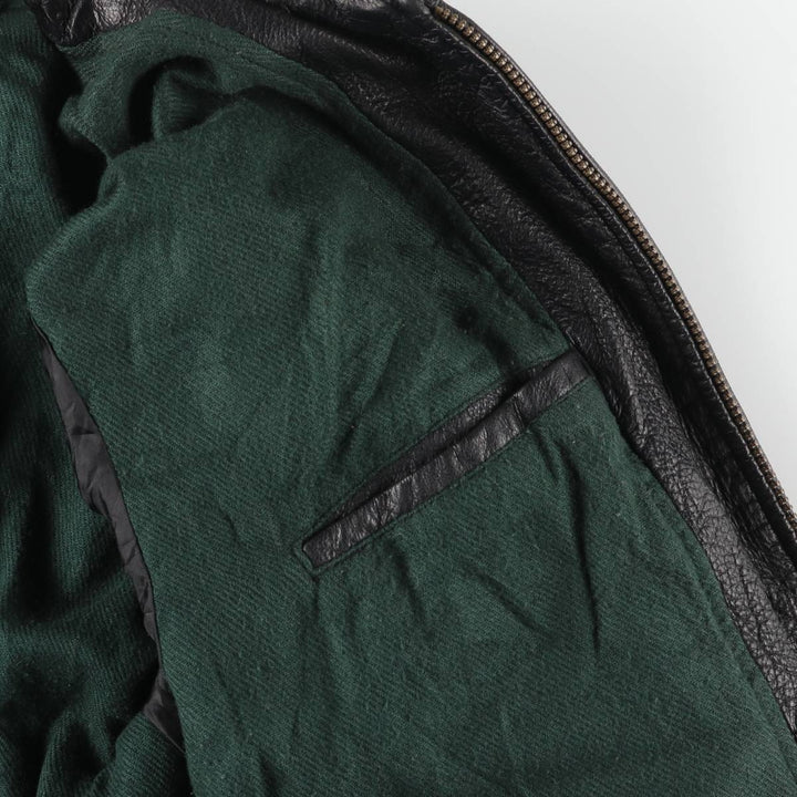 90s-00'S St. John's Bay Swing Top Leather Blouson, Men's Size XL genuine leather black type Vintage Second Hand