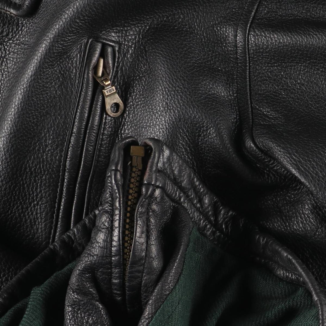 90s-00'S St. John's Bay Swing Top Leather Blouson, Men's Size XL genuine leather black type Vintage Second Hand