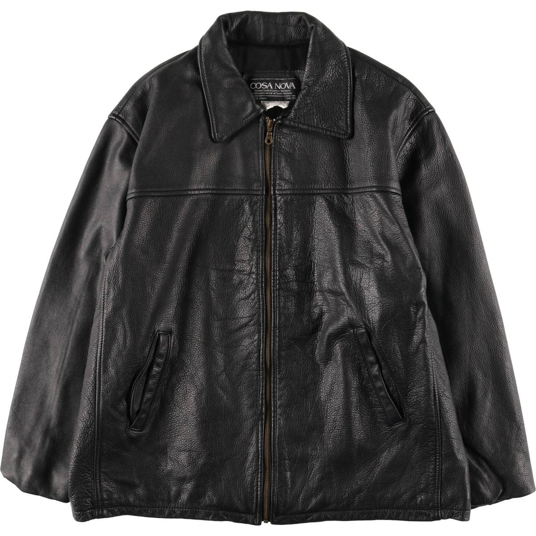 COSA NOVA Swing Top Leather Blouson, Made in Canada, Men's Size XL genuine leather black type Vintage Second Hand