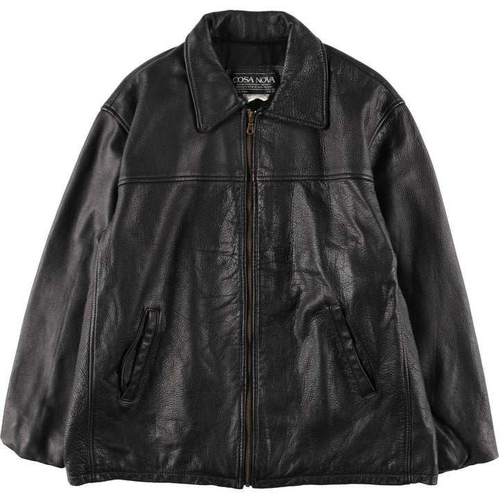 COSA NOVA Swing Top Leather Blouson, Made in Canada, Men's Size XL genuine leather black type Vintage Second Hand