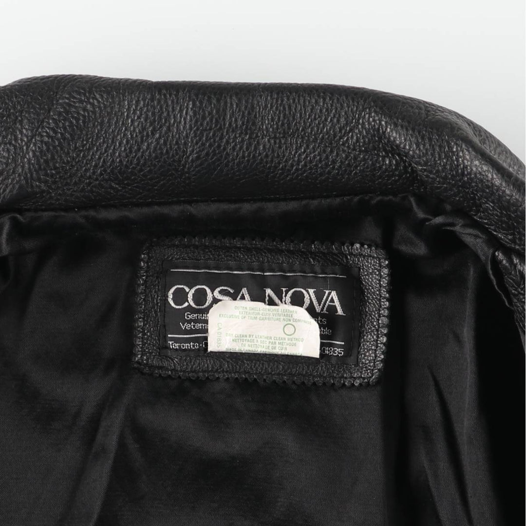 COSA NOVA Swing Top Leather Blouson, Made in Canada, Men's Size XL genuine leather black type Vintage Second Hand