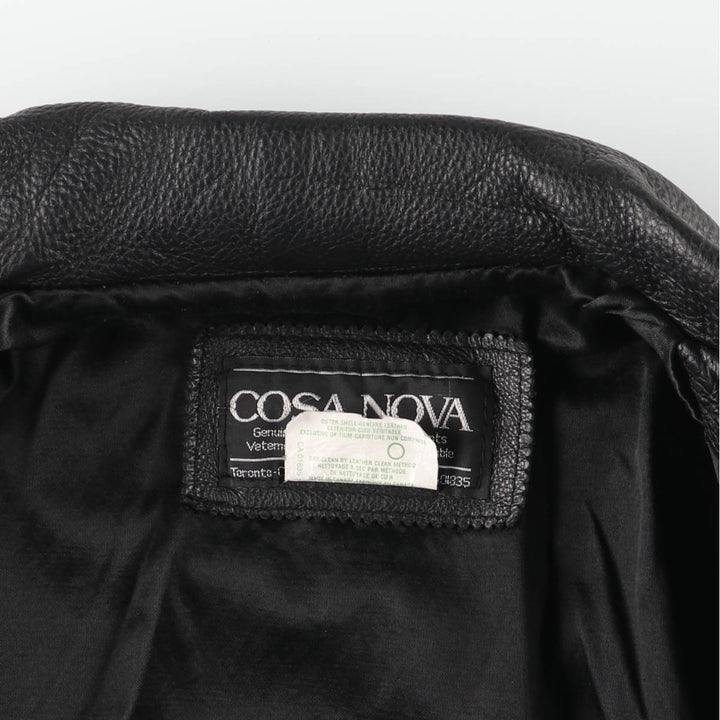 COSA NOVA Swing Top Leather Blouson, Made in Canada, Men's Size XL genuine leather black type Vintage Second Hand