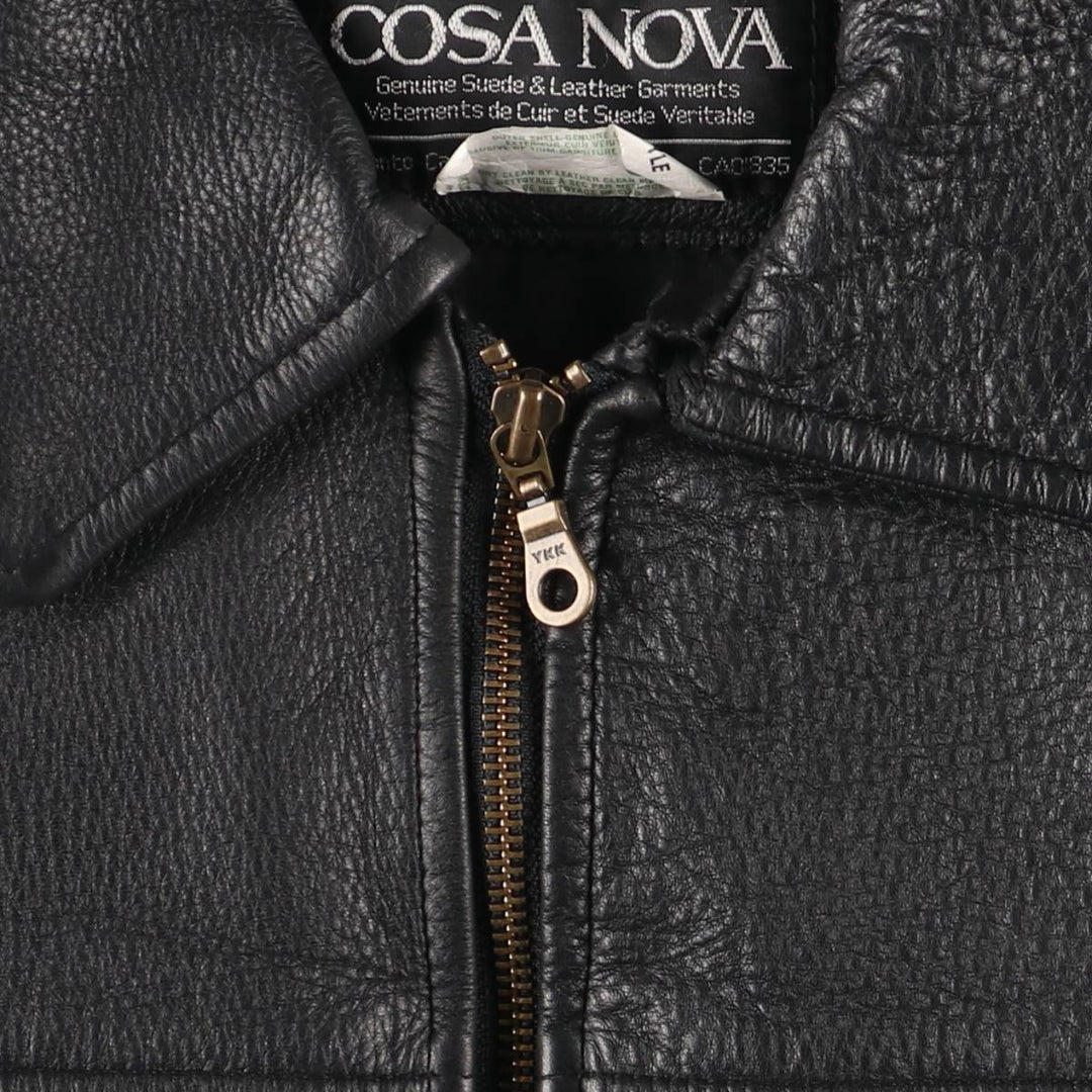 COSA NOVA Swing Top Leather Blouson, Made in Canada, Men's Size XL genuine leather black type Vintage Second Hand