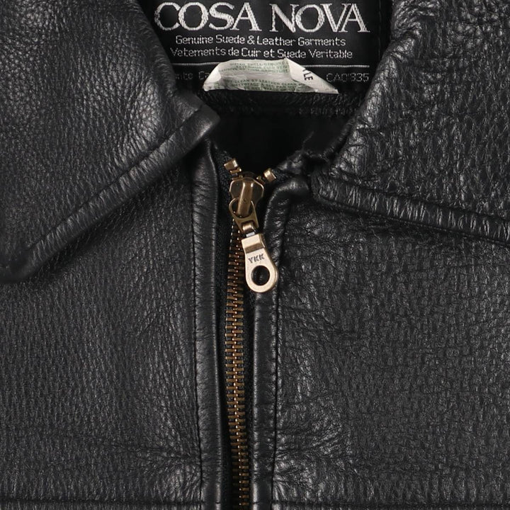 COSA NOVA Swing Top Leather Blouson, Made in Canada, Men's Size XL genuine leather black type Vintage Second Hand