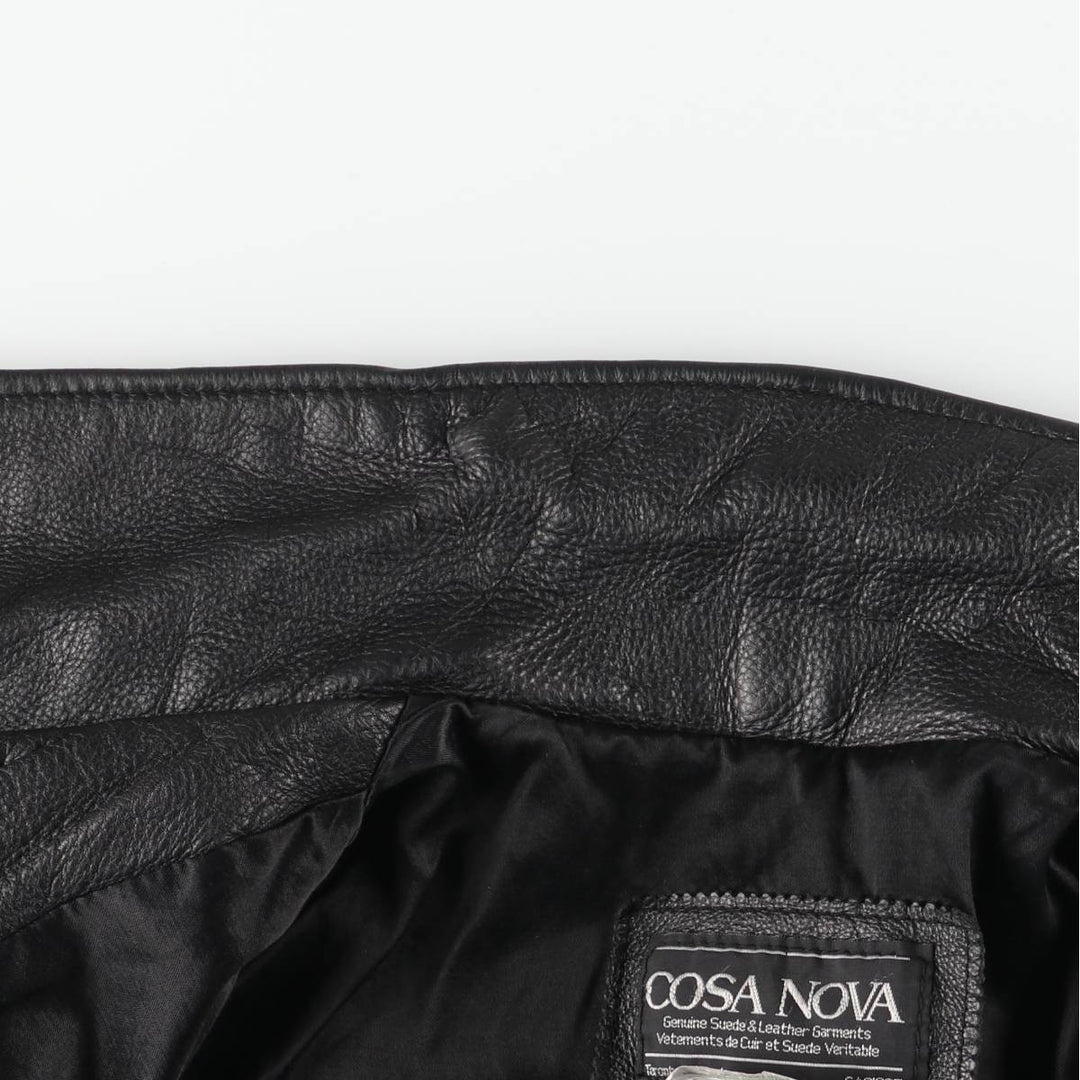 COSA NOVA Swing Top Leather Blouson, Made in Canada, Men's Size XL genuine leather black type Vintage Second Hand