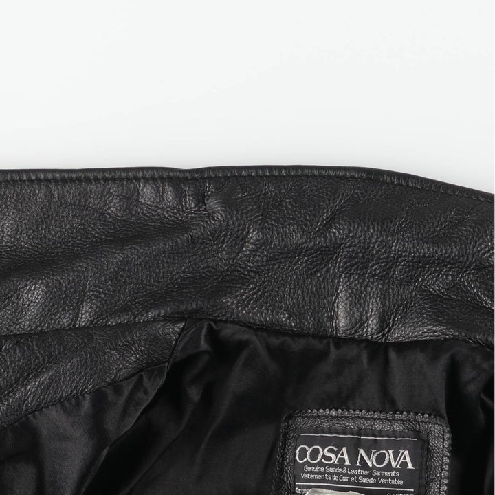 COSA NOVA Swing Top Leather Blouson, Made in Canada, Men's Size XL genuine leather black type Vintage Second Hand