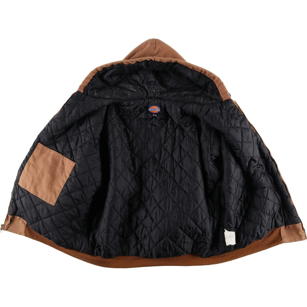Dickies Active Jacket Type Padded Duck Full Zip Hoodie, Men's XL cotton ocher yellow type Vintage Second Hand