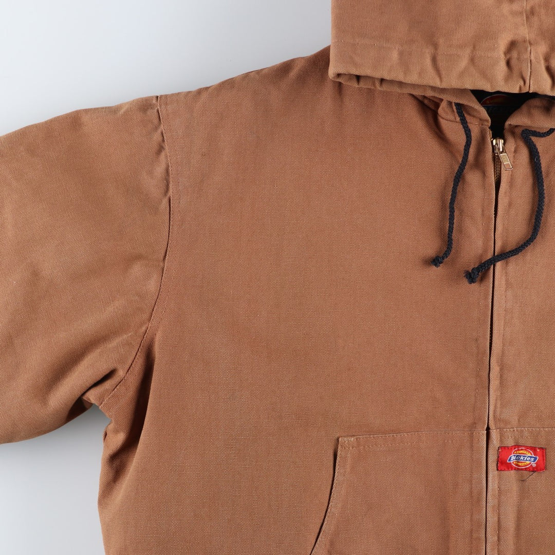 Dickies Active Jacket Type Padded Duck Full Zip Hoodie, Men's XL cotton ocher yellow type Vintage Second Hand