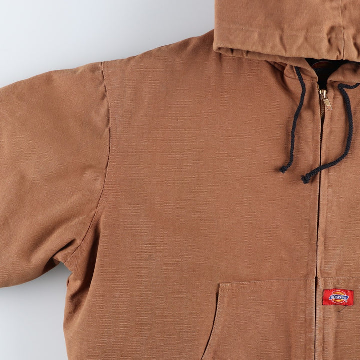 Dickies Active Jacket Type Padded Duck Full Zip Hoodie, Men's XL cotton ocher yellow type Vintage Second Hand
