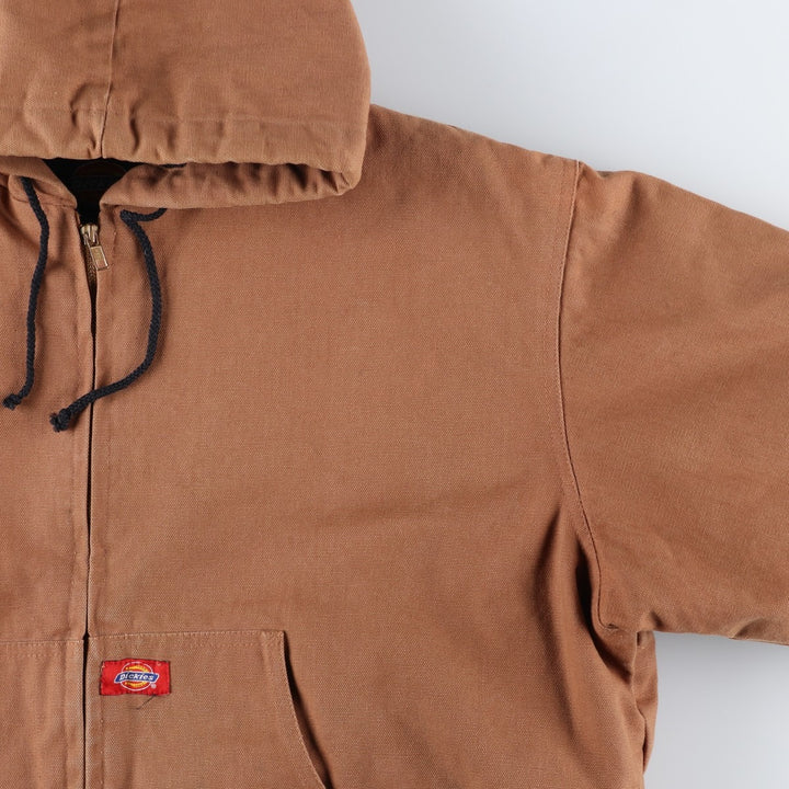 Dickies Active Jacket Type Padded Duck Full Zip Hoodie, Men's XL cotton ocher yellow type Vintage Second Hand