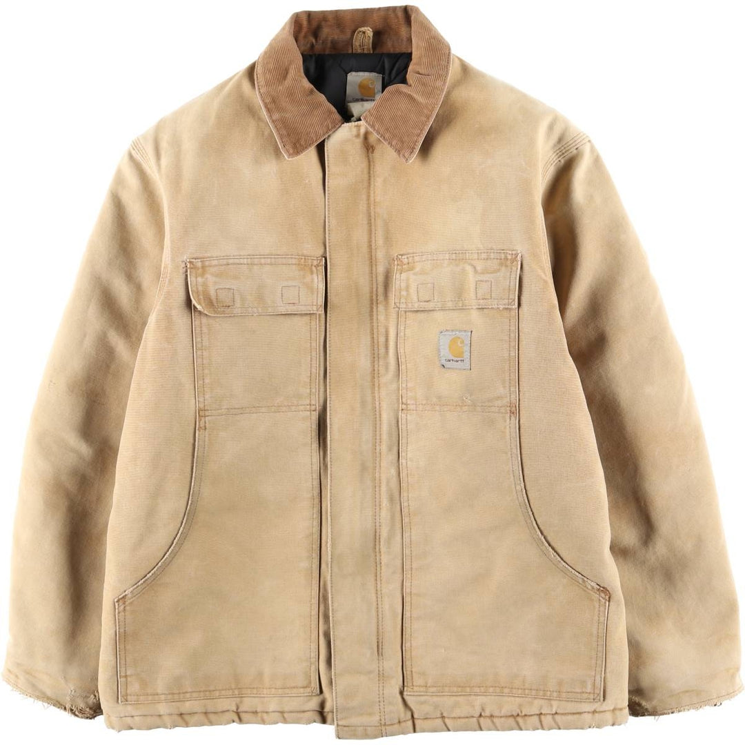 2000'S Carhartt Traditional Padded Duck Work Jacket, Men's Size XL cotton Beige type Vintage Second Hand
