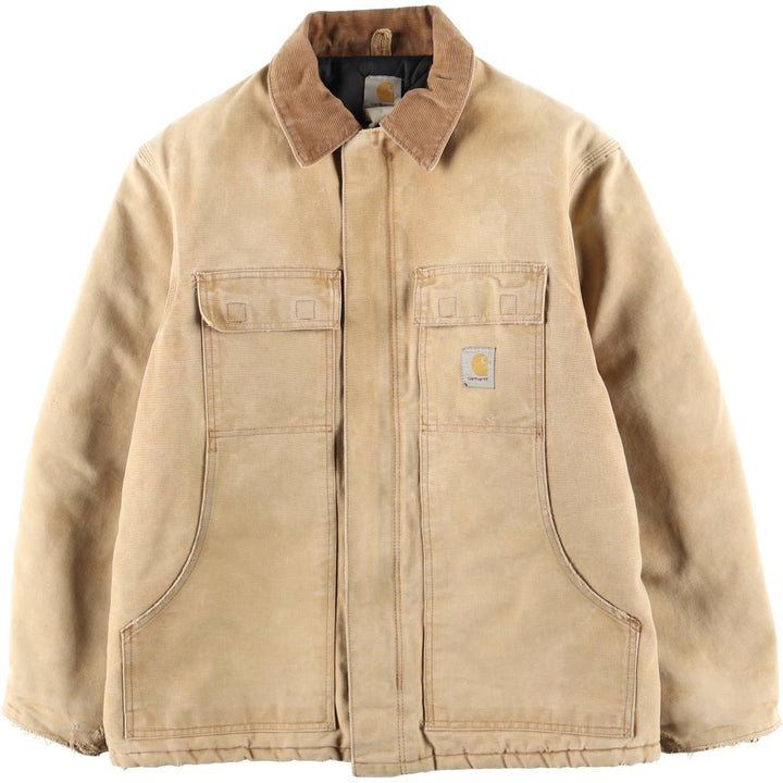 2000'S Carhartt Traditional Padded Duck Work Jacket, Men's Size XL cotton Beige type Vintage Second Hand