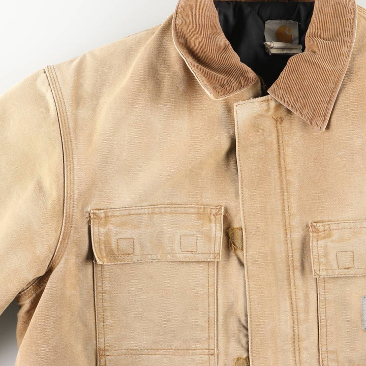 2000'S Carhartt Traditional Padded Duck Work Jacket, Men's Size XL cotton Beige type Vintage Second Hand