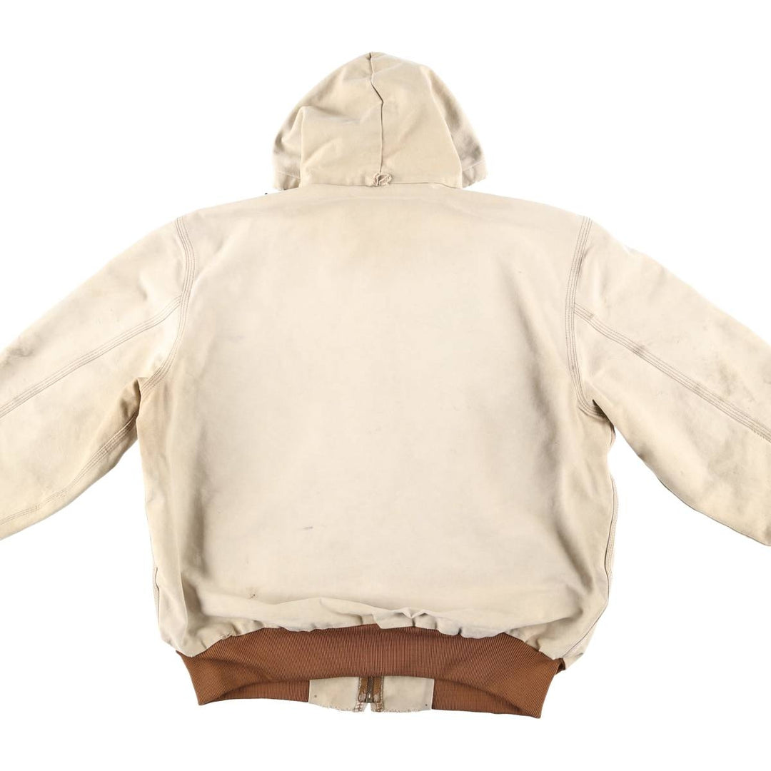 00'S Carhartt Active Jacket Duck Full Zip Parka Made in USA Men's XL cotton unbleached Vintage Second Hand