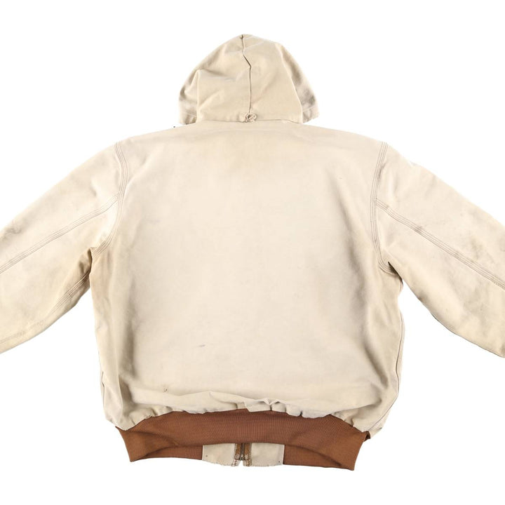 00'S Carhartt Active Jacket Duck Full Zip Parka Made in USA Men's XL cotton unbleached Vintage Second Hand