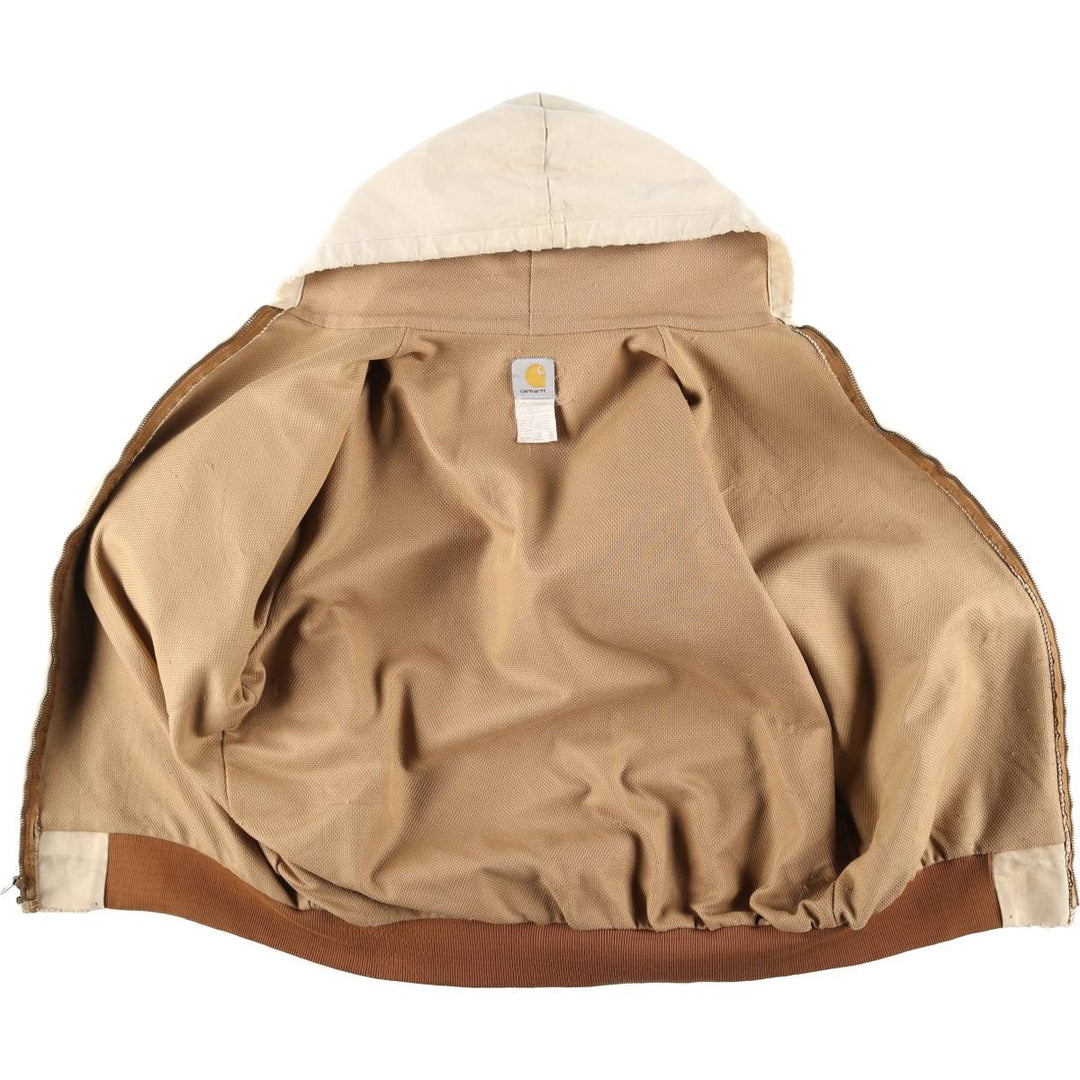 00'S Carhartt Active Jacket Duck Full Zip Parka Made in USA Men's XL cotton unbleached Vintage Second Hand