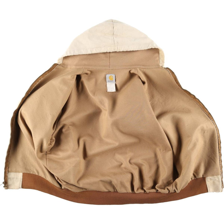 00'S Carhartt Active Jacket Duck Full Zip Parka Made in USA Men's XL cotton unbleached Vintage Second Hand