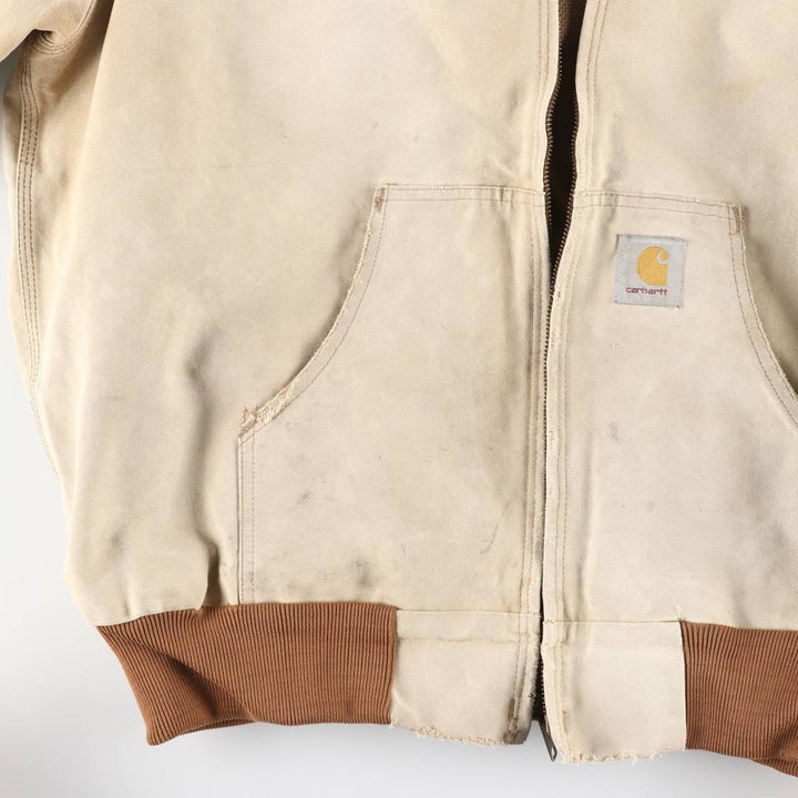 00'S Carhartt Active Jacket Duck Full Zip Parka Made in USA Men's XL cotton unbleached Vintage Second Hand
