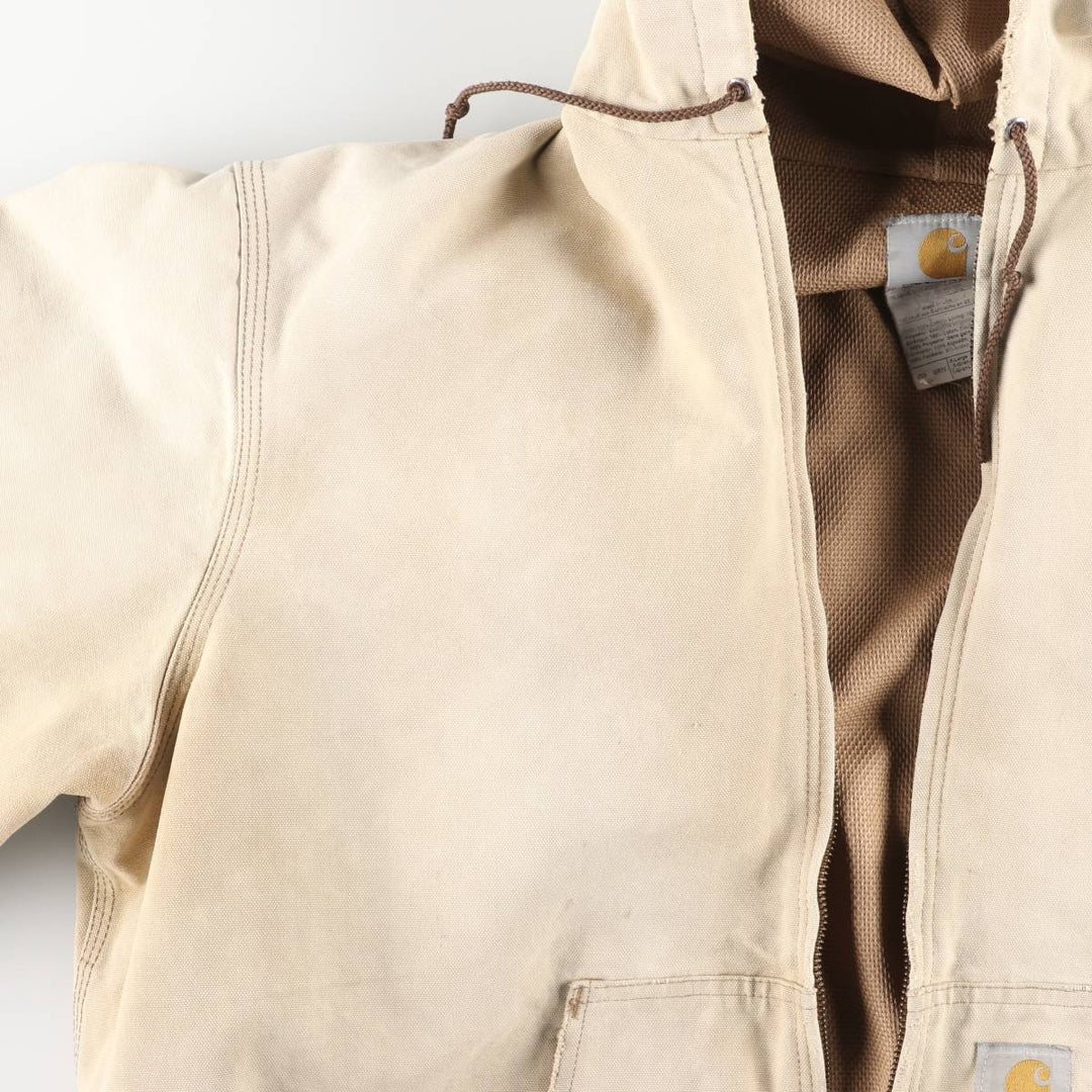 00'S Carhartt Active Jacket Duck Full Zip Parka Made in USA Men's XL cotton unbleached Vintage Second Hand