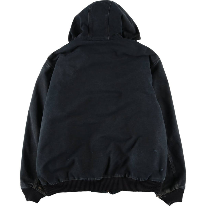 Carhartt Active Jacket, Padded Duck Full-Zip Hoodie, Made in USA, Men's XXL cotton black type Vintage Second Hand