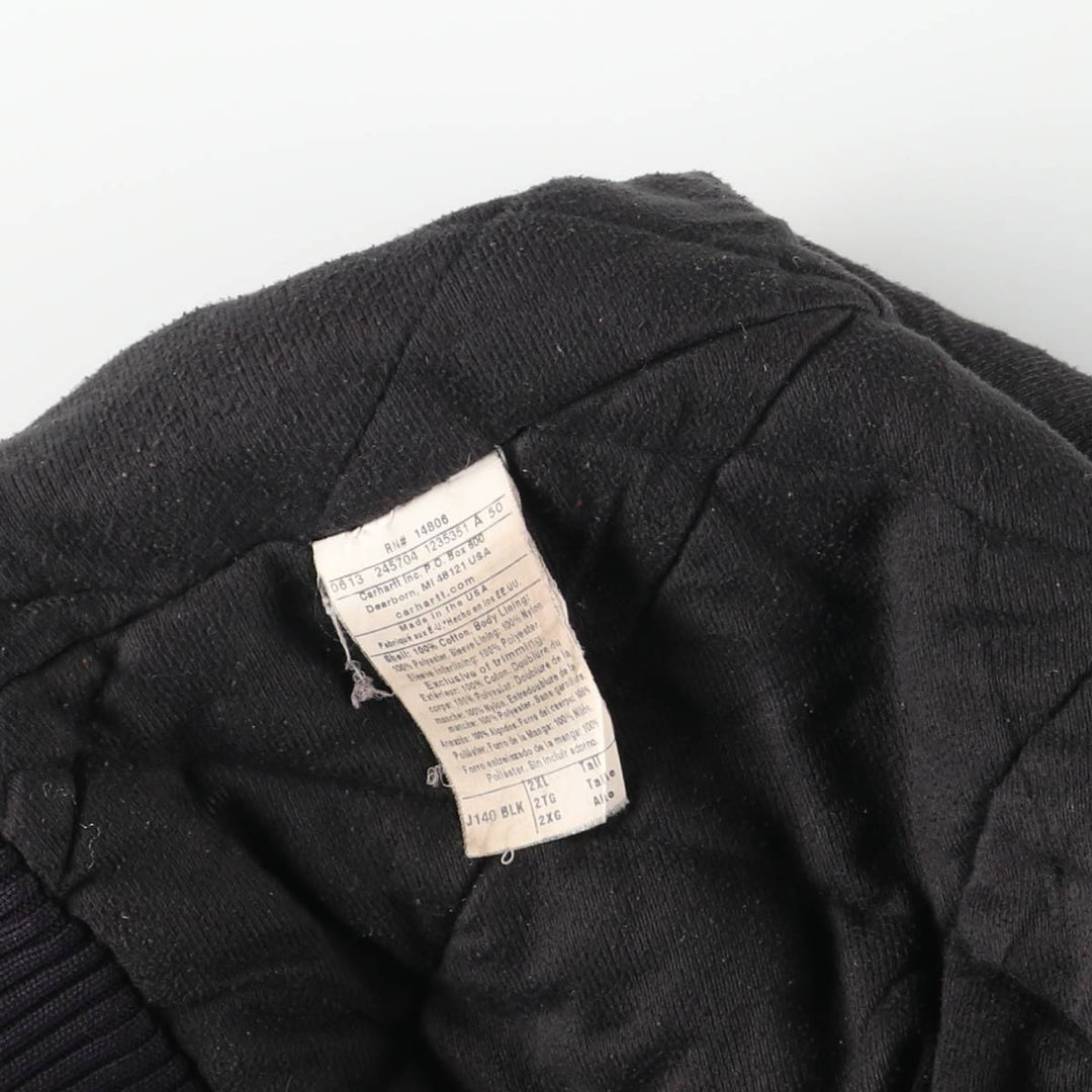 Carhartt Active Jacket, Padded Duck Full-Zip Hoodie, Made in USA, Men's XXL cotton black type Vintage Second Hand