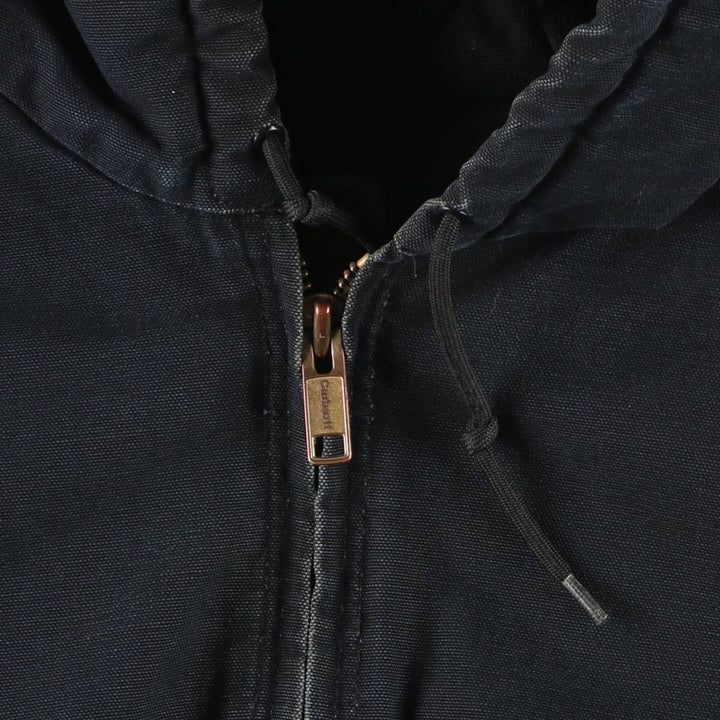 Carhartt Active Jacket, Padded Duck Full-Zip Hoodie, Made in USA, Men's XXL cotton black type Vintage Second Hand