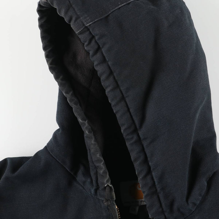 Carhartt Active Jacket, Padded Duck Full-Zip Hoodie, Made in USA, Men's XXL cotton black type Vintage Second Hand