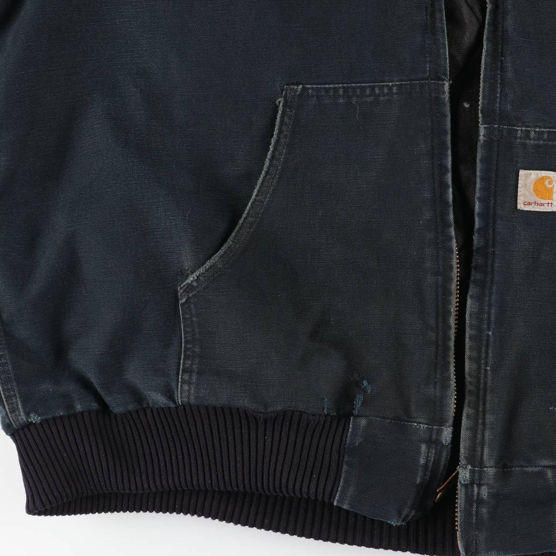 Carhartt Active Jacket, Padded Duck Full-Zip Hoodie, Made in USA, Men's XXL cotton black type Vintage Second Hand