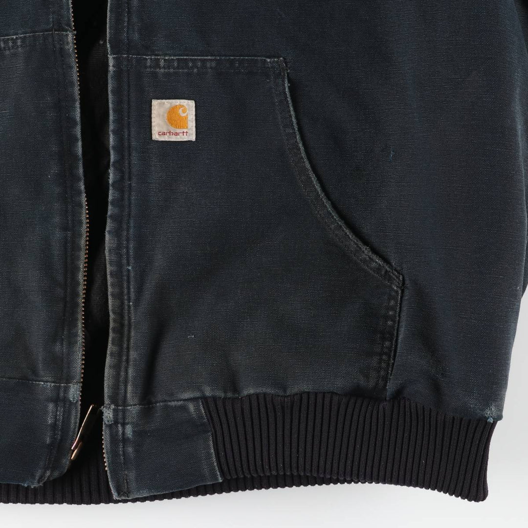 Carhartt Active Jacket, Padded Duck Full-Zip Hoodie, Made in USA, Men's XXL cotton black type Vintage Second Hand