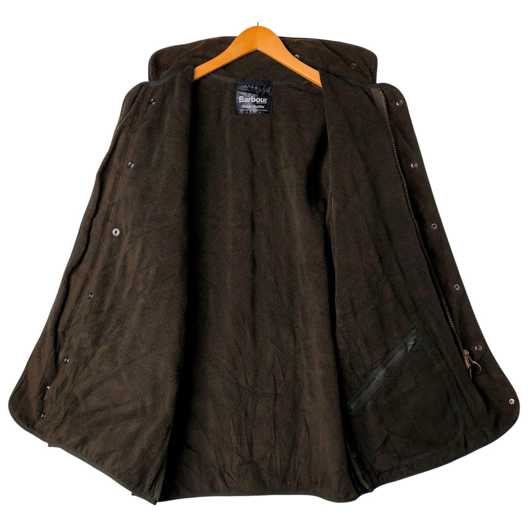 2000s~ Barbour Polarquilted Jacket, Long, Quilted Puffer Jacket, Men's Size M Nylon Khaki type Vintage Second Hand