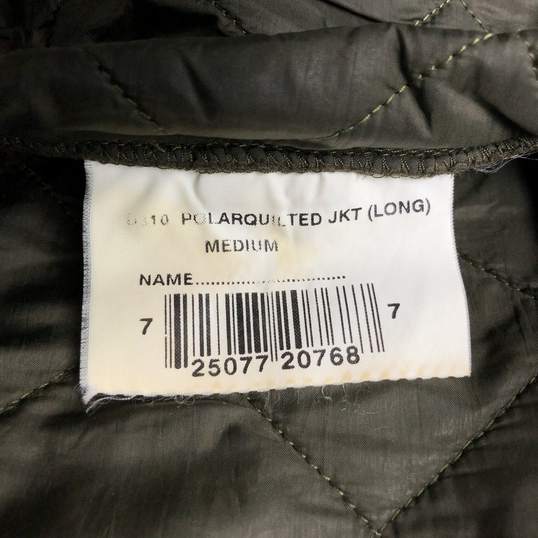 2000s~ Barbour Polarquilted Jacket, Long, Quilted Puffer Jacket, Men's Size M Nylon Khaki type Vintage Second Hand