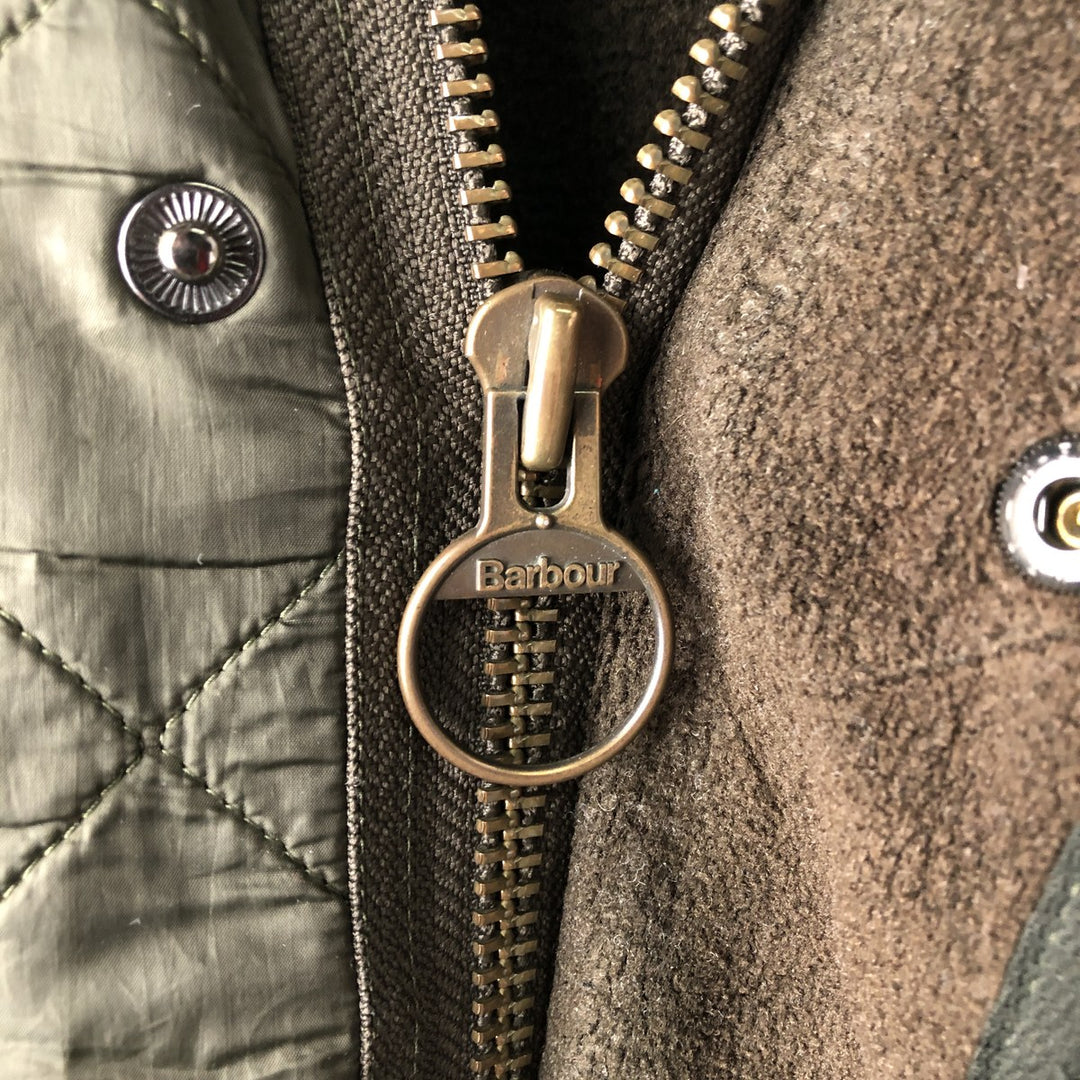 2000s~ Barbour Polarquilted Jacket, Long, Quilted Puffer Jacket, Men's Size M Nylon Khaki type Vintage Second Hand