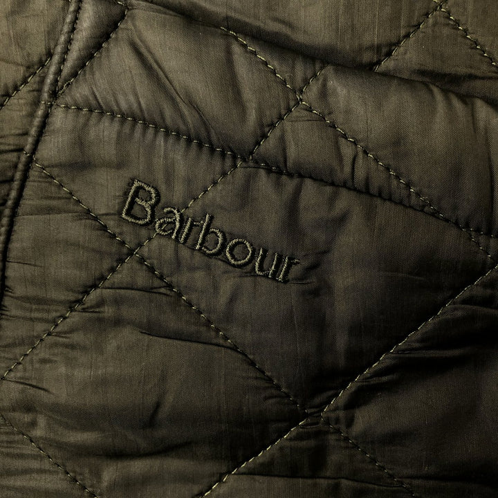 2000s~ Barbour Polarquilted Jacket, Long, Quilted Puffer Jacket, Men's Size M Nylon Khaki type Vintage Second Hand