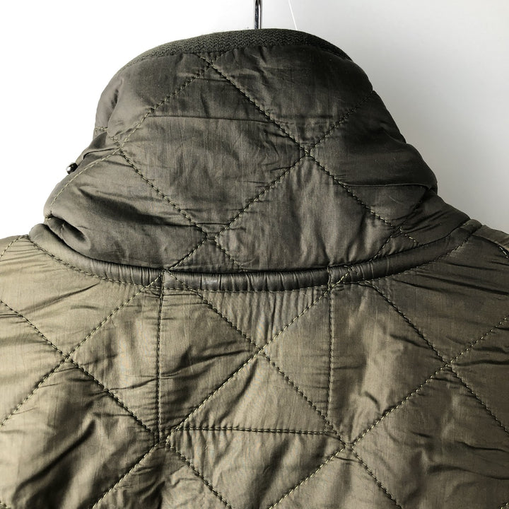 2000s~ Barbour Polarquilted Jacket, Long, Quilted Puffer Jacket, Men's Size M Nylon Khaki type Vintage Second Hand
