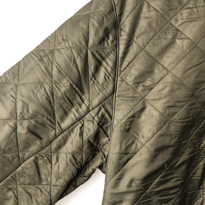 2000s~ Barbour Polarquilted Jacket, Long, Quilted Puffer Jacket, Men's Size M Nylon Khaki type Vintage Second Hand