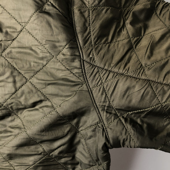2000s~ Barbour Polarquilted Jacket, Long, Quilted Puffer Jacket, Men's Size M Nylon Khaki type Vintage Second Hand