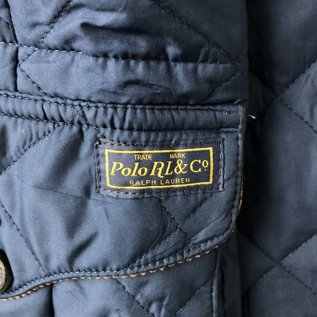 Ralph Lauren POLO RALPH LAUREN quilted puffer jacket, men's size S polyester navy blue type Vintage Second Hand