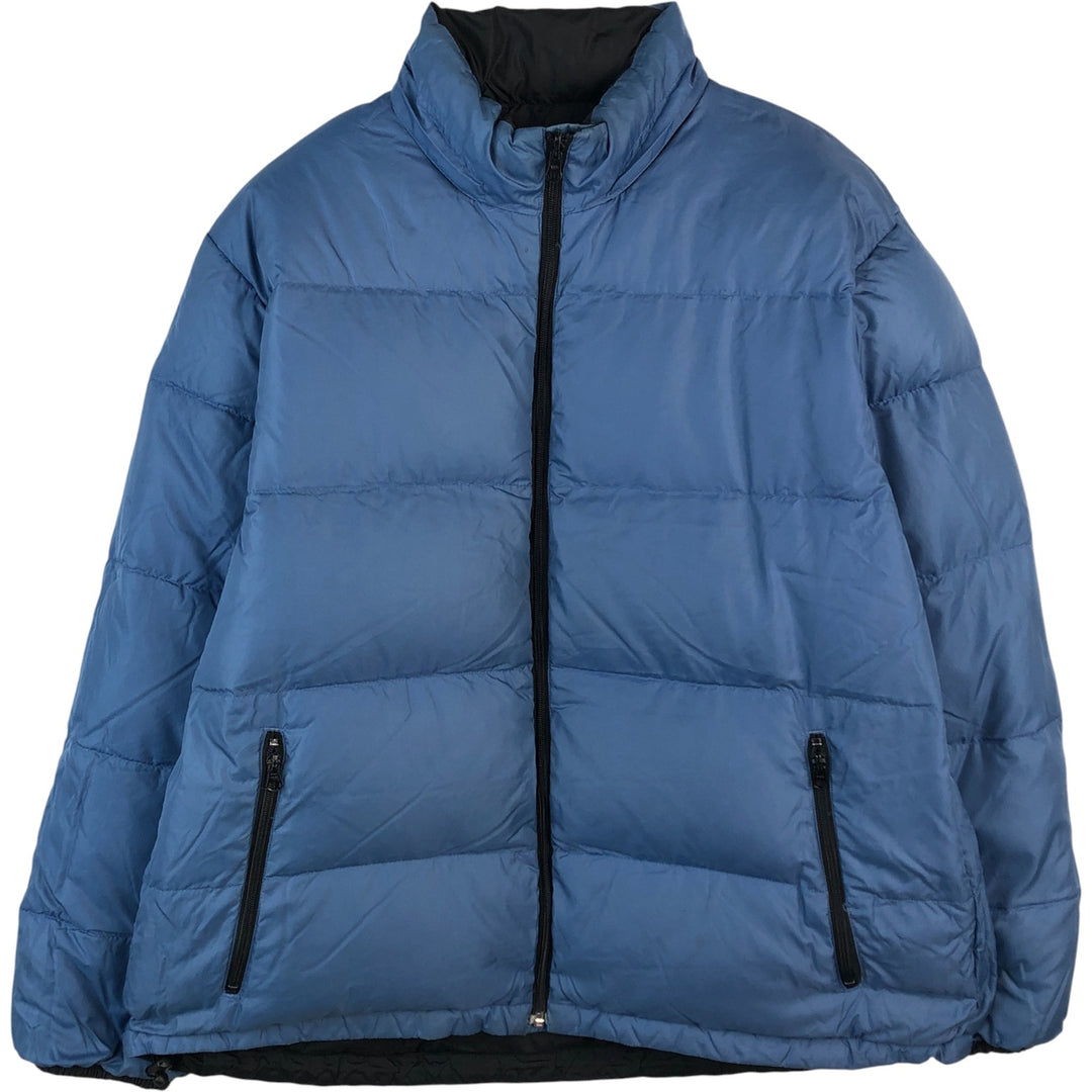 Vintage 90'S Lands' End reversible goose down jacket, men's size XL Nylon Blue type light blue Vintage Second Hand