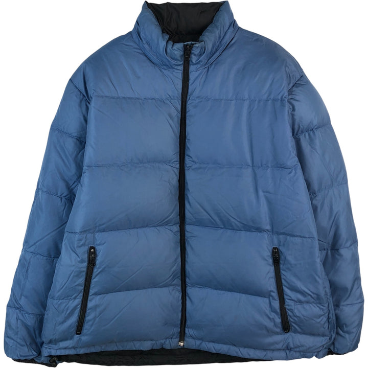 Vintage 90'S Lands' End reversible goose down jacket, men's size XL Nylon Blue type light blue Vintage Second Hand