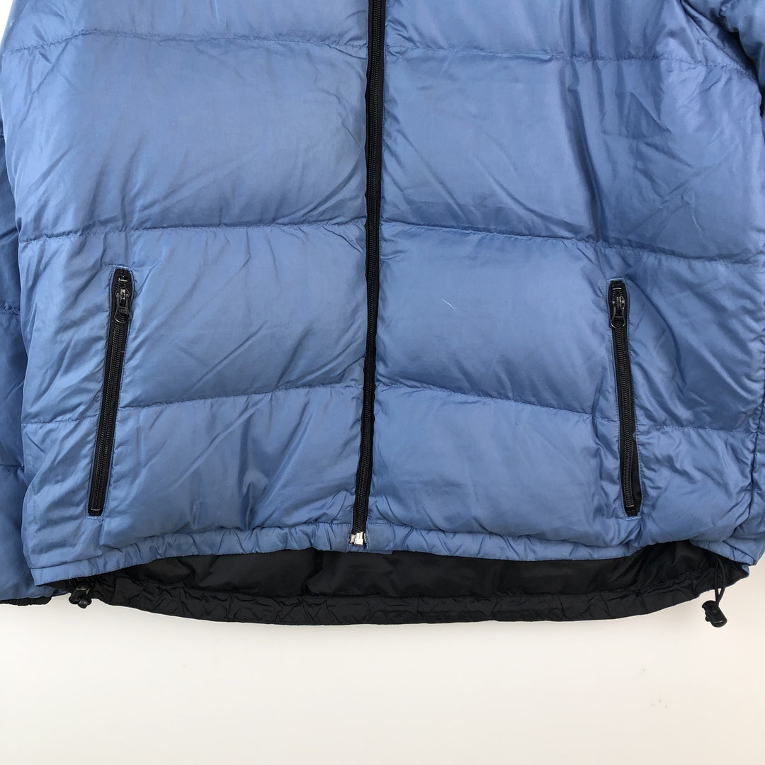 Vintage 90'S Lands' End reversible goose down jacket, men's size XL Nylon Blue type light blue Vintage Second Hand