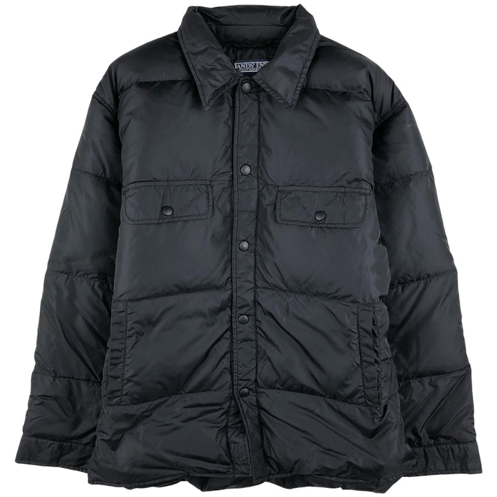Vintage 80s-90'S Lands' End Goose Down Jacket, Men's Size Medium Nylon black type Vintage Second Hand