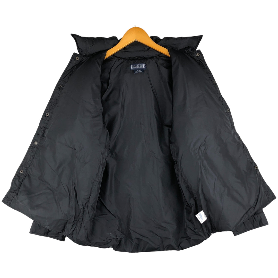 Vintage 80s-90'S Lands' End Goose Down Jacket, Men's Size Medium Nylon black type Vintage Second Hand